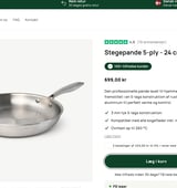 5-ply stegepander i rustfrit stål sælges med webshop og varelager