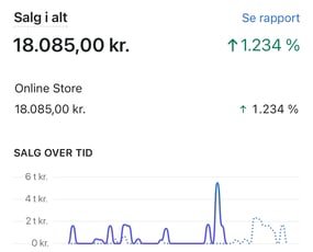 NY PRIS 59.000 inkl. Moms for webshoppen og varelageret.