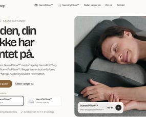 Narmisleep.dk med ergonomiske hovedpuder til salg