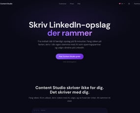 Content Studio - færdig AI SaaS til LinkedIn, der laver indtalte idéer og tanker på farten om til opslag, der rammer. 134 LinkedIn-brugere har allerede skrevet sig op til lanceringen.