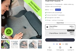 Narmisleep.dk med lækre hovedpuder til salg