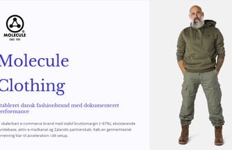 Molecule Clothing – e-commerce tøjbrand sælges (aktivitet/asset deal)