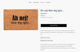 Veletableret webshop med salg af kokosmåtter.  