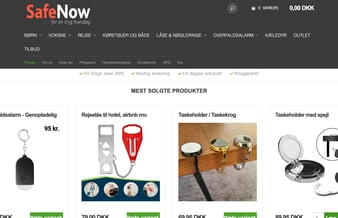 Safenow.dk - Webshop med 8 år på bagen med stabil drift 
