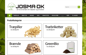 Dropshipping - Salg af træpiller, brændetårne, briketter - JOSMA.dk - Omsætning de sidste 3 år: 865.000 / 850.000 / 470.000