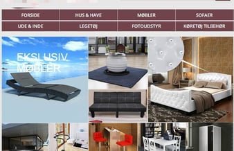 Udvalgsrig webshop med salg af produkter blandt kategorier som Møbler, have, dyreartikler, børnelegetøj sposrtsudstyr m.m.