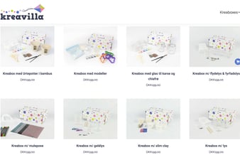 Webshop med kreakasser til børn - Produkter med en meget høj dækningsgrad.