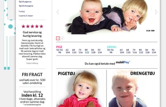SEO stærk webshop med salg af brugt børnetøj samt gode restpartier
