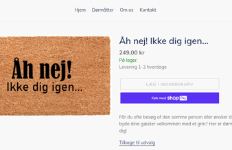 Veletableret webshop med salg af kokosmåtter. Omsætning på 145000 ex. moms seneste halvår. 