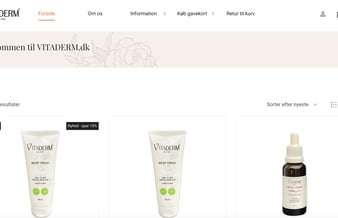 Webshop med varemærkeregistreret hudplejecreme inkl. varelager