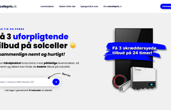 solcellepris.dk - formidling af tilbud mellem boligejere og solcelleleverandører. 100% automatiseret platform, som skaffer og sælger leads til leverandører i branchen. Ca. 600 udviklingstimer!