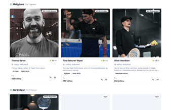Markedsplads for private padel trænere