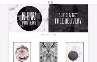 Unikt plakatbrand med omsættende webshop