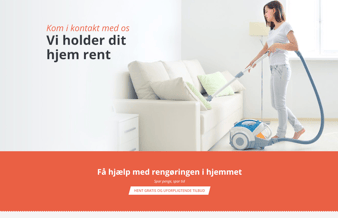 Hjemmeside med navn og logo til rengøringsvirksomhed som generer kundehenvendelser
