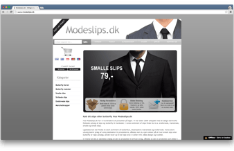 Veletableret webshop m. slips/butterfly