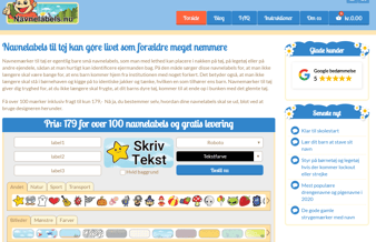 Salg af aktiv webshop - Navnelabels.nu