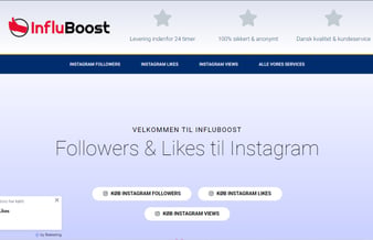 Webshop med salg af Likes, Followers, views mm. til sociale medier
