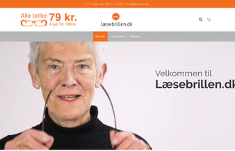 Over 8 år gammel webshop med billige læsebriller sælges