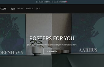 Dropshipping shop med salg af plakater - Avancen ligger på mellem 35-50%.
