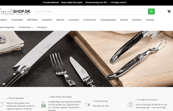 Danmarks største "Laguiole" bestik webshop sælges. Solidt overskud. Kræver kun 1-2 timer ugentligt. Alt omsætning er organisk (eksisteret siden 2012) og kræver ingen PPC. 