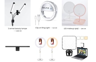 Førende webshops inden for salg af Ring Lights og lignende produkter i Danmark