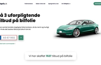 Foliepris.dk - formidling af tilbud mellem bilejere og foliemontører. Platform med indbygget leadgenerering og leadsalg, som håndteres 100% automatisk!