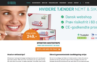 Webshop med tandblegning - Leverandør aftale medfølger - ce-godkendte 