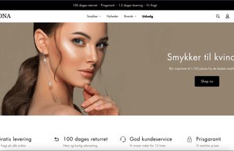 Webshop med salg af smykker til kvinder - Med omsætning - Eksklusivt og elegant design - Shopify
