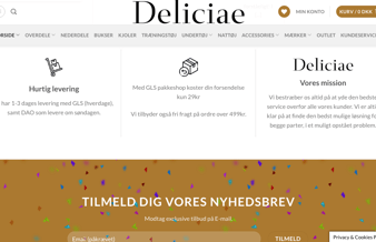 Webshop til salg Deliciae.dk