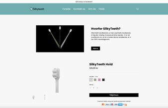 Køreklar webshop med salg af nyudviklet tandbørster