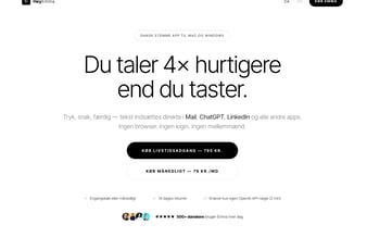 HeyEmma app - 306 brugere og 240.000 kr indtjening på 2 måneder. Kun 2 mdr gammel Voice- & AI-assistent app til Mac og Windows. 100% automatiseret og klar til international skalering.