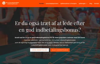 Komplet casino affiliatesite som har aftale med casinoer & et åbenlyst og godt domæne.