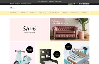Webshop med børne interiør, legetøj og udstyr - Inkl. varelager
