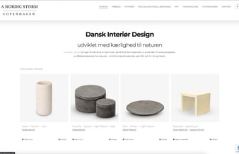 Webshop A Nordic Storm - Håndlavet produkter med forhandler liste - Omsætning 70.000 kr.