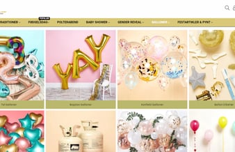 Webshop med salg af festartikler - har omsat