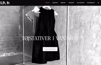 Webshop med salg af tøjstativer i vandrør
