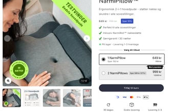 Narmisleep.dk med lækre hovedpuder til salg