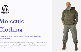 Molecule Clothing – e-commerce tøjbrand sælges (aktivitet/asset deal)
