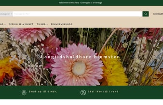 Webshop med evighedsbuketter, inkl. varelager, SoMe-platforme og indkøbskontakter 
