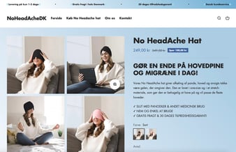 Webshop som sælger ny løsning imod hovedpine som alternativ til medicin. 