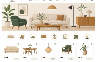 Webshop med møbler & boliginteriør