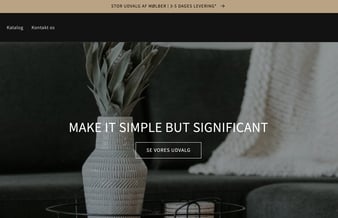Dropshipping shop med salg af møbler - bordeplader, borde, barstole mm 