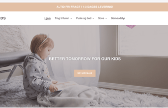 Dropshipping butik med salg af børne produkter