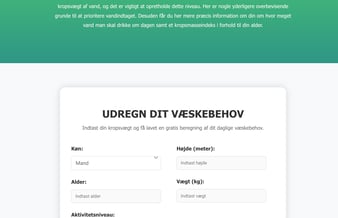 Salg af SEO-optimeret sundheds- og fitnessblog med BMI-, kalorie- og vandindtagsberegnere.