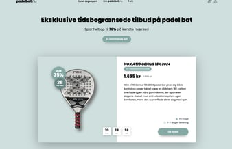 Padelbat.nu - vi hjælper forhandlere af padelbat til flere slag! Super lækker designet og 100% automatiseret platform, som sælger padelbat for forhandlere mod et mindre cut pr. salg.