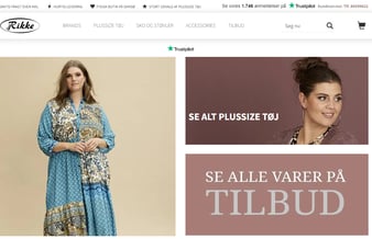 E-mærket webshop med plussize tøj - Høj tilfredshedsscore på Trustpilot på 4,9 ud af 5