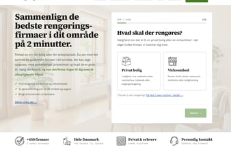Rengøringsportal med 260 henvendelser og 35 partnerfirmaer