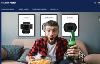 STADIUM-POSTER.DK - Projektet er et start-up projekt, og webshoppen er netop lige bygget færdig.