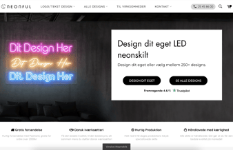 Etableret e-mærket webshop, salg af speciallavede LED neon skilte - Overskud før skat: 250.000 DKK (6mdr)