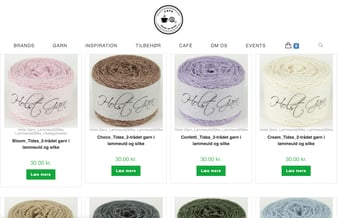 Webshop med garn og tilbehør 